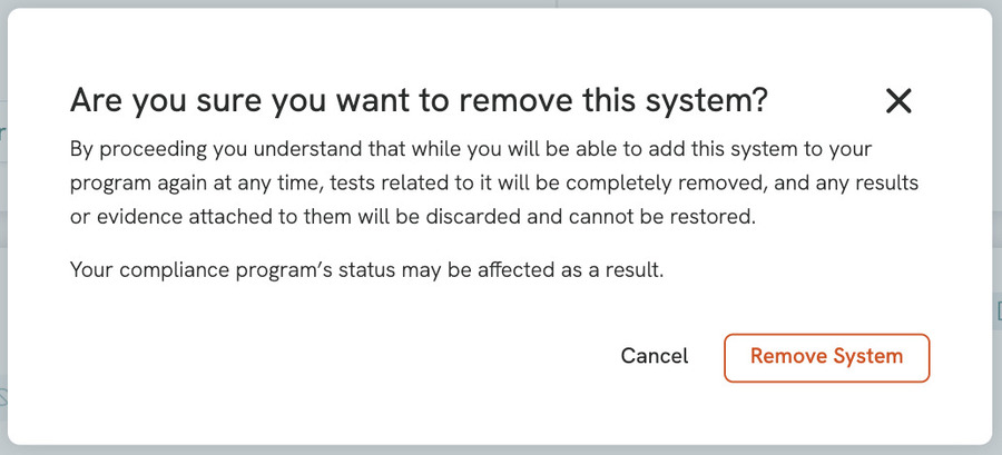 TO Systems Remove Confirm 11