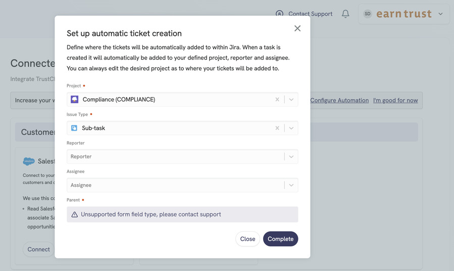 TO Tasks Automatic Ticket Creation