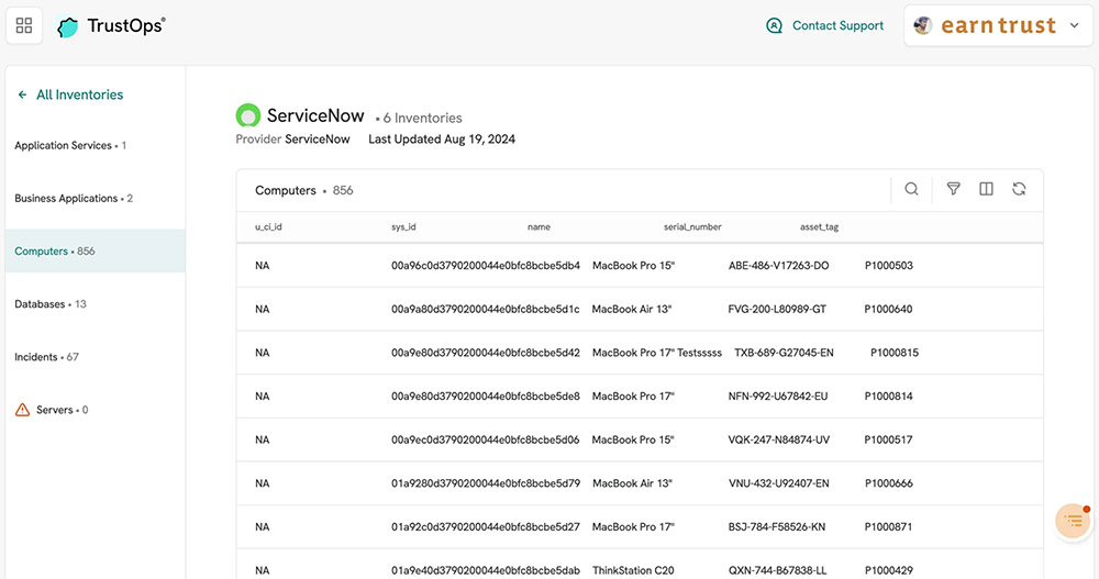 ServiceNow data feeds