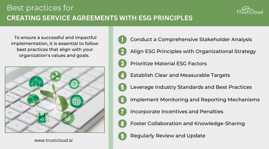 Best practices for creating service agreements with ESG principles
