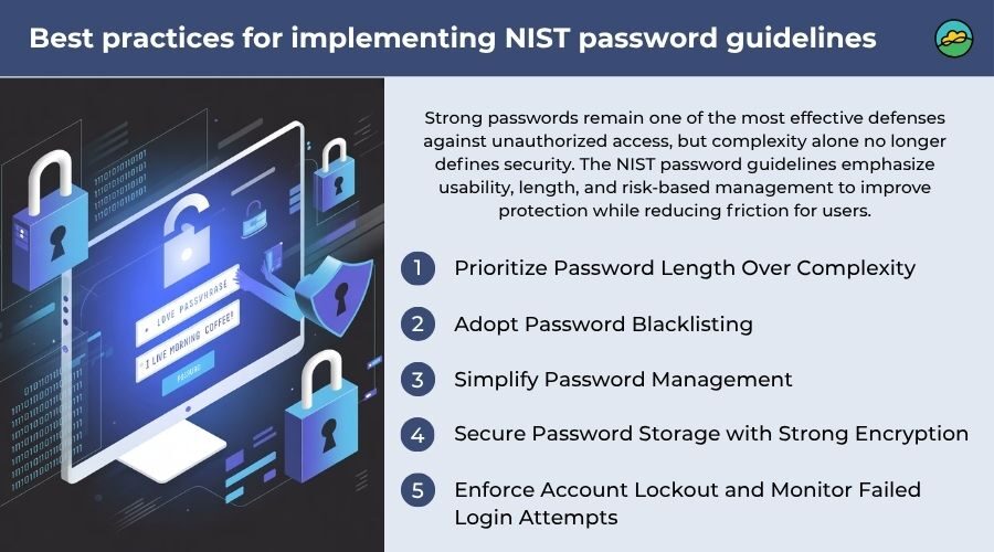 Best practices for implementing NIST password guidelines