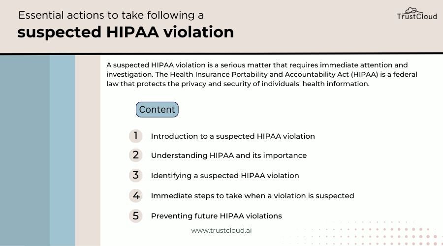 Suspected HIPAA violation