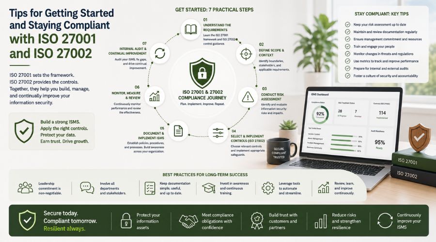 Tips for getting started and staying compliant with ISO 27001 and ISO 27002