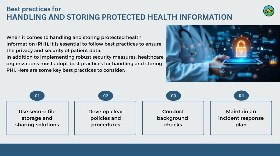 Best practices for handling and storing protected health information