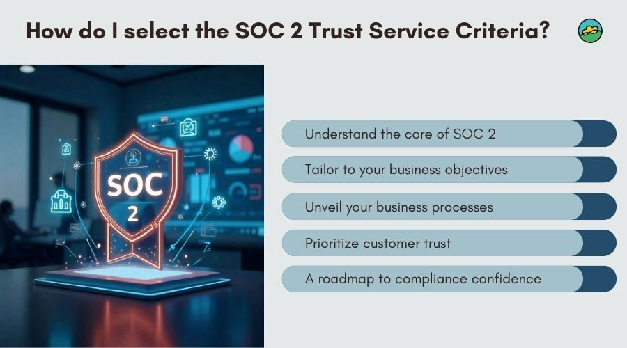 How do I select the SOC 2 Trust Service Criteria
