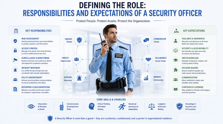 Defining the role responsibilities and expectations of a security officer