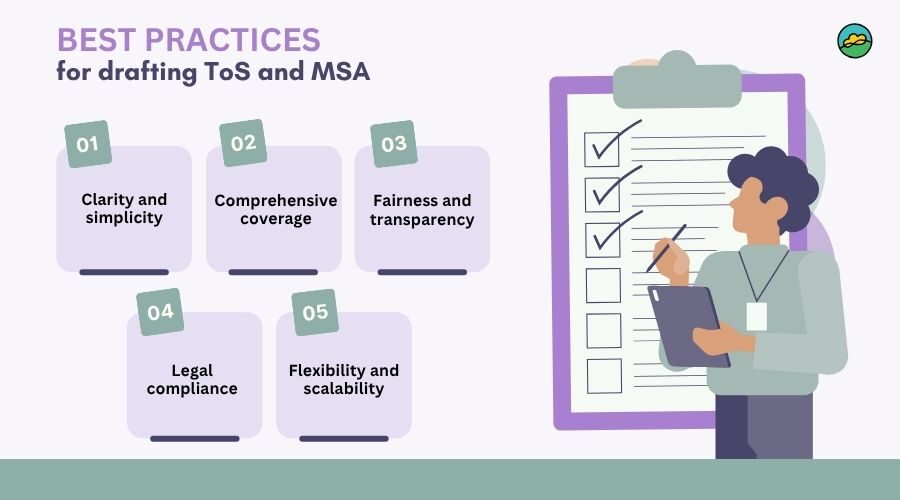 Best practices for drafting ToS and MSA