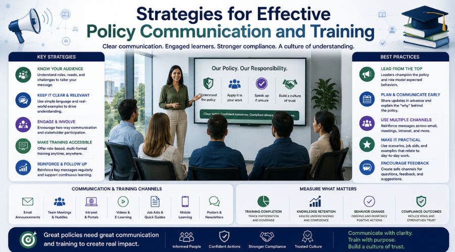 Strategies for effective policy communication and training