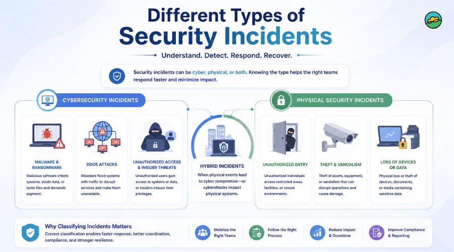 Different types of security incidents