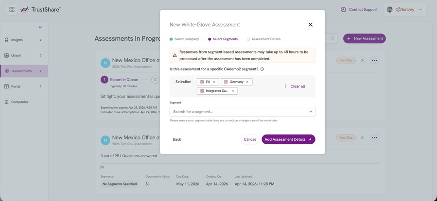 New White-Glove Assessment - Select Segment