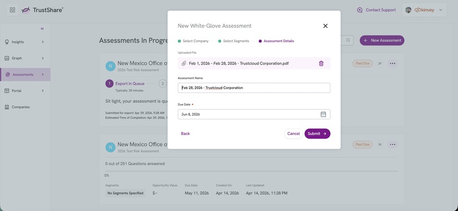 New White-Glove Assessment - Submit