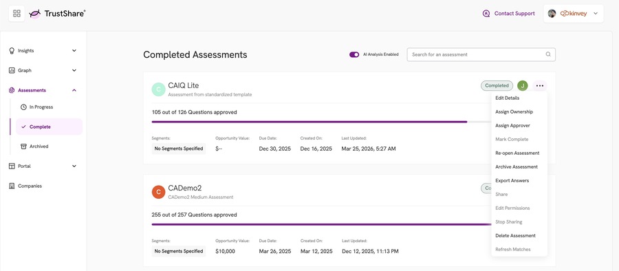 TS - Assessments - Export Answers