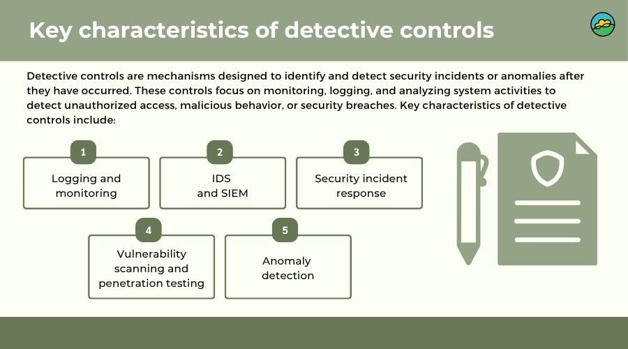 Key characteristics of detective controls