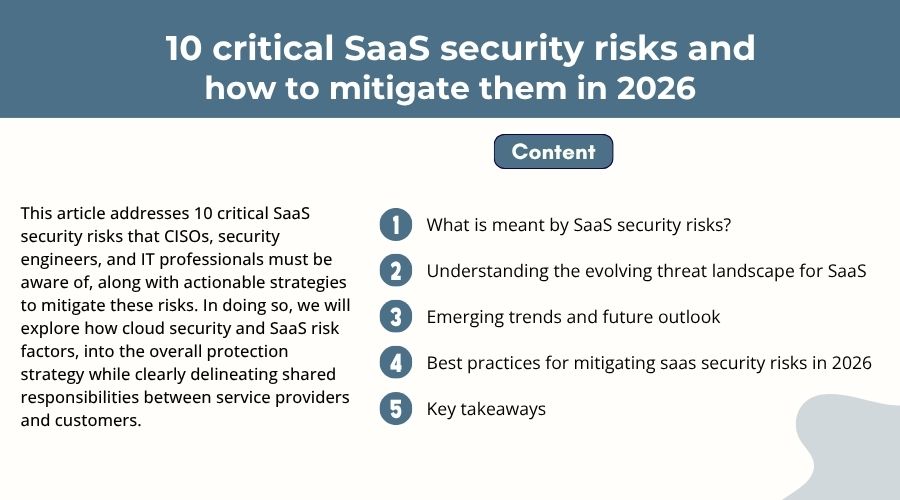 10 critical SaaS security risks and how to mitigate them in 2026