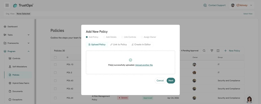 TO - Add new policy
