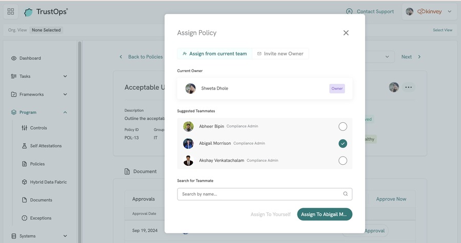 TO - Policies - Assign owner