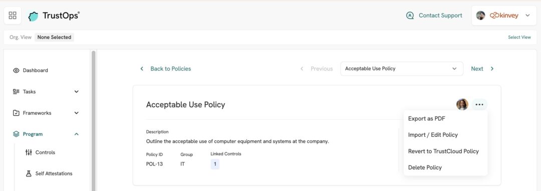 TO - Policy attributes