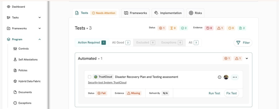 Testing Controls - Automated and Self attestation